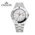 [OBERON] OB-906G WT _ Relojes fashion business para hombre con reloj de acero inoxidable, reloj de cuarzo impermeable de 3 ATM para hombre, fecha automática